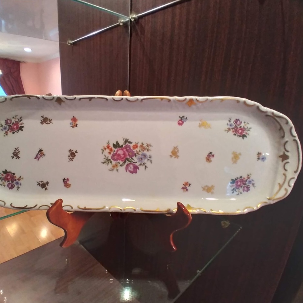 Reichenbach 15” Mid-Century Porcelain Sandwich Tray Serving Platter